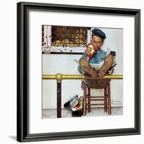 "Lion and His Keeper", January 9,1954-Norman Rockwell-Framed Giclee Print