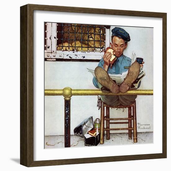 "Lion and His Keeper", January 9,1954-Norman Rockwell-Framed Giclee Print