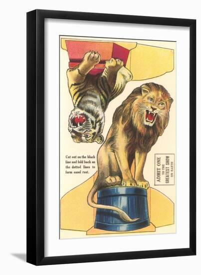 Lion and Tiger Cutouts-null-Framed Art Print