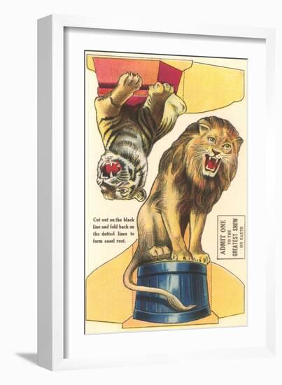 Lion and Tiger Cutouts-null-Framed Art Print