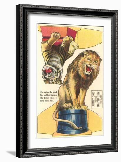 Lion and Tiger Cutouts-null-Framed Art Print