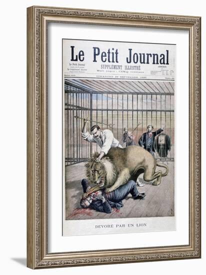 Lion Attack, 1895-Henri Meyer-Framed Giclee Print