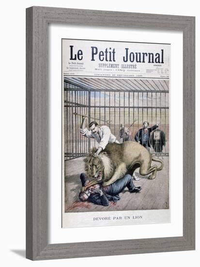 Lion Attack, 1895-Henri Meyer-Framed Giclee Print