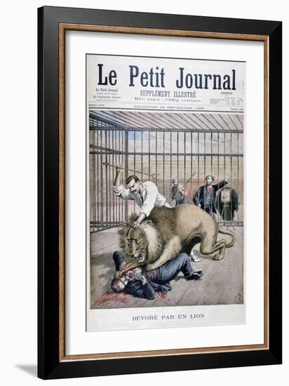 Lion Attack, 1895-Henri Meyer-Framed Giclee Print