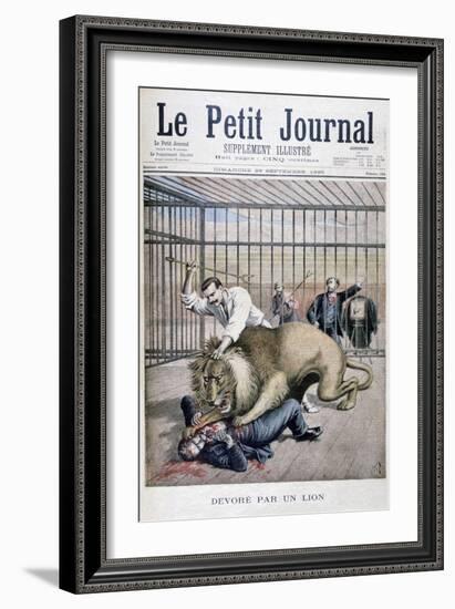 Lion Attack, 1895-Henri Meyer-Framed Giclee Print