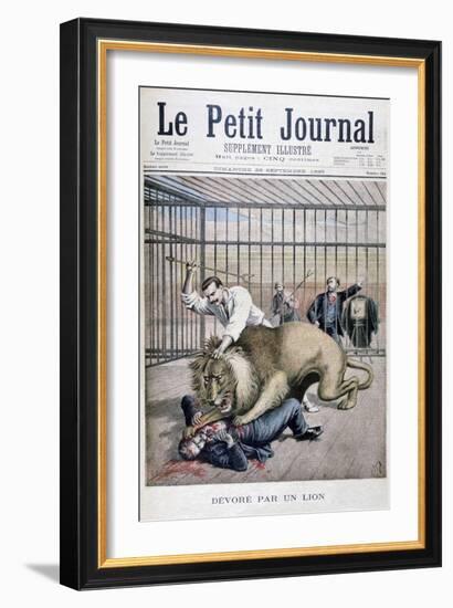 Lion Attack, 1895-Henri Meyer-Framed Giclee Print