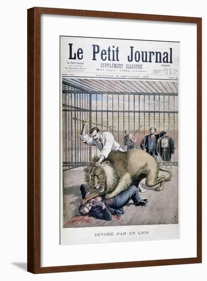 Lion Attack, 1895-Henri Meyer-Framed Giclee Print