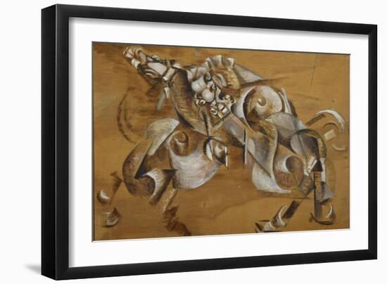 Lion Attacking a Horse, 1917-1918-Georgi Bogdanovich Yakulov-Framed Giclee Print