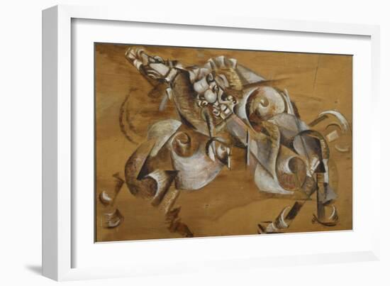 Lion Attacking a Horse, 1917-1918-Georgi Bogdanovich Yakulov-Framed Giclee Print