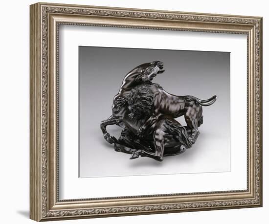 Lion Attacking Horse. C.1580/90 (Bronze)-Antonio Susini-Framed Giclee Print