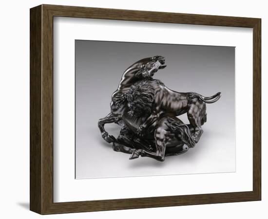 Lion Attacking Horse. C.1580/90 (Bronze)-Antonio Susini-Framed Giclee Print