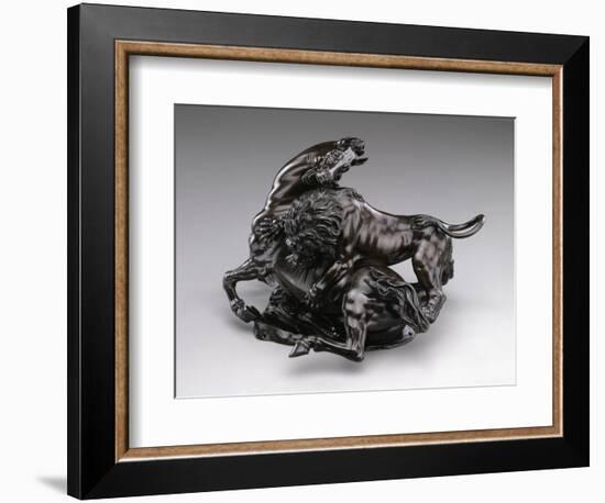 Lion Attacking Horse. C.1580/90 (Bronze)-Antonio Susini-Framed Giclee Print