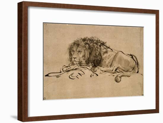 Lion au repos-Rembrandt van Rijn-Framed Giclee Print