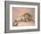 Lion couché rongeant un os-Rembrandt van Rijn-Framed Giclee Print