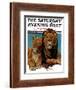 "Lion Couple," Saturday Evening Post Cover, March 19, 1932-Lynn Bogue Hunt-Framed Giclee Print