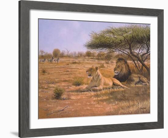 Lion Couple-Clive Kay-Framed Art Print