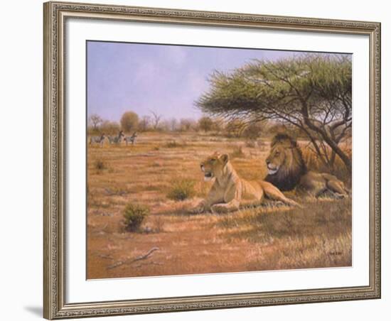 Lion Couple-Clive Kay-Framed Art Print