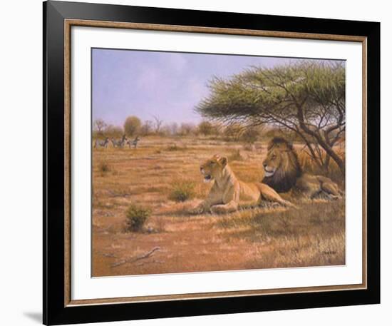 Lion Couple-Clive Kay-Framed Art Print