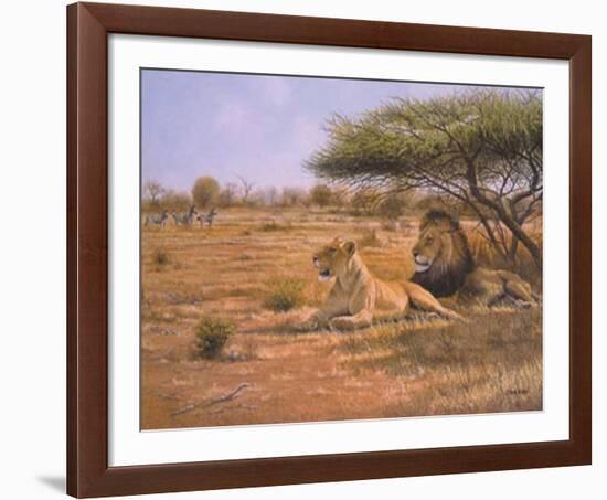Lion Couple-Clive Kay-Framed Art Print