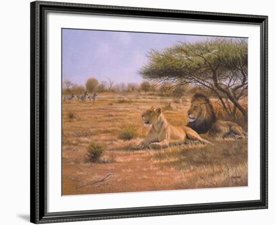 Lion Couple-Clive Kay-Framed Art Print