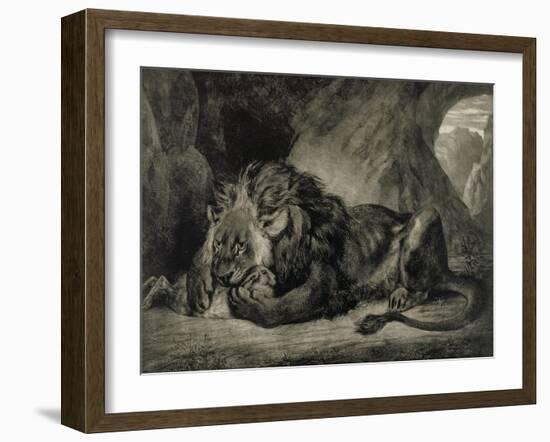 Lion de l'Atlas-Eugene Delacroix-Framed Premium Giclee Print