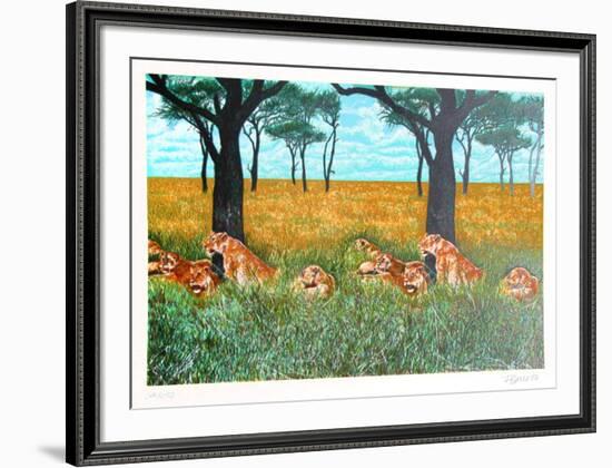 Lion Diptych-Fran Bull-Framed Limited Edition