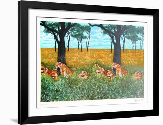 Lion Diptych-Fran Bull-Framed Limited Edition