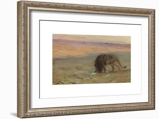 Lion Drinking, c.1897-Henry Ossawa Tanner-Framed Premium Giclee Print