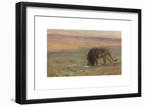 Lion Drinking, c.1897-Henry Ossawa Tanner-Framed Premium Giclee Print