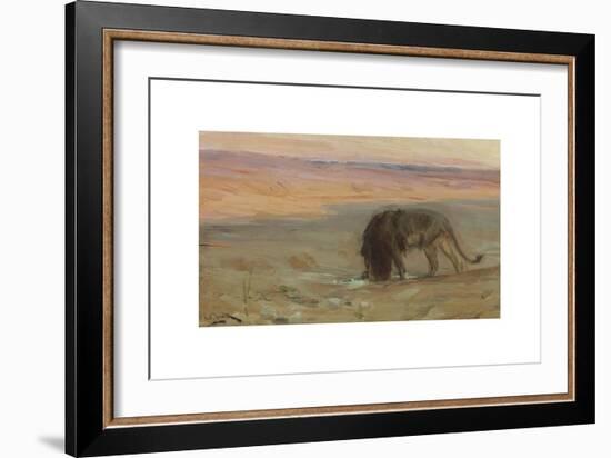 Lion Drinking, c.1897-Henry Ossawa Tanner-Framed Premium Giclee Print