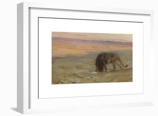 Lion Drinking, c.1897-Henry Ossawa Tanner-Framed Premium Giclee Print