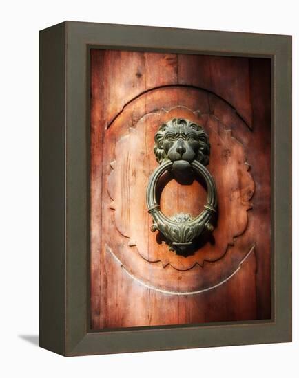 Lion Face Door Knocker in Florence-George Oze-Framed Premier Image Canvas