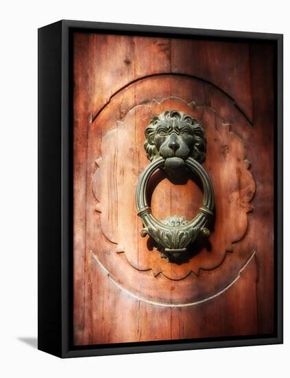 Lion Face Door Knocker in Florence-George Oze-Framed Premier Image Canvas