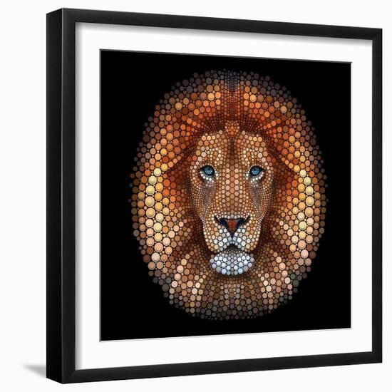 Lion face made of circles-Ben Heine-Framed Giclee Print