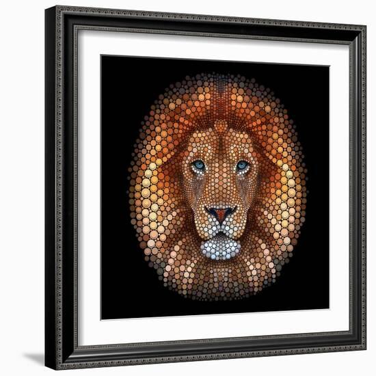 Lion face made of circles-Ben Heine-Framed Giclee Print