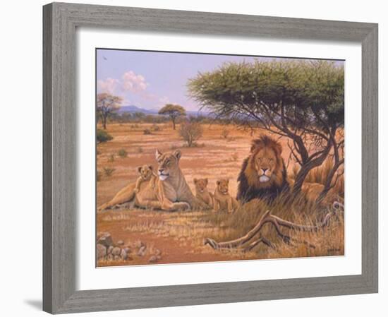 Lion Familly-Clive Kay-Framed Art Print