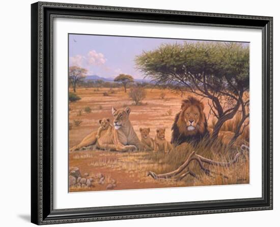 Lion Familly-Clive Kay-Framed Art Print