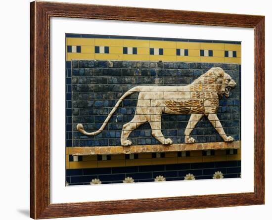 Lion, Glazed Brick Relief, 604-562 BC, Neo-Babylonian-null-Framed Photographic Print