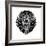 Lion Head Black Mesh 2-Lisa Kroll-Framed Art Print