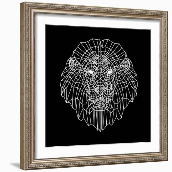 Lion Head Black Mesh-Lisa Kroll-Framed Art Print