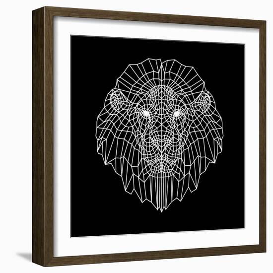 Lion Head Black Mesh-Lisa Kroll-Framed Art Print