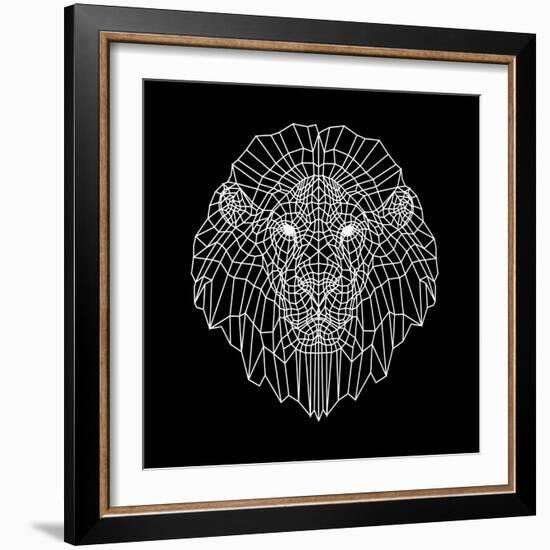 Lion Head Black Mesh-Lisa Kroll-Framed Art Print