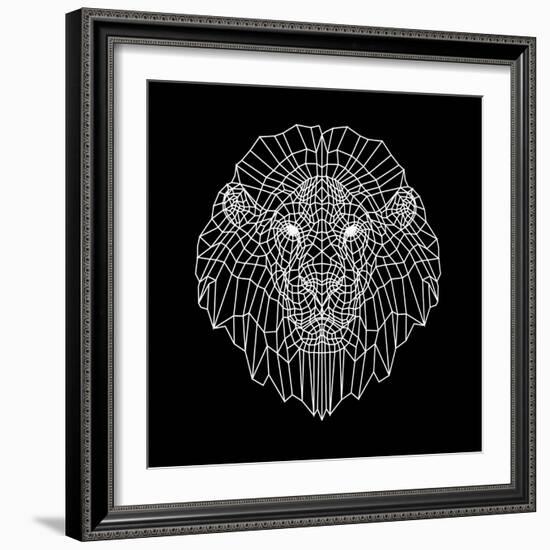 Lion Head Black Mesh-Lisa Kroll-Framed Art Print