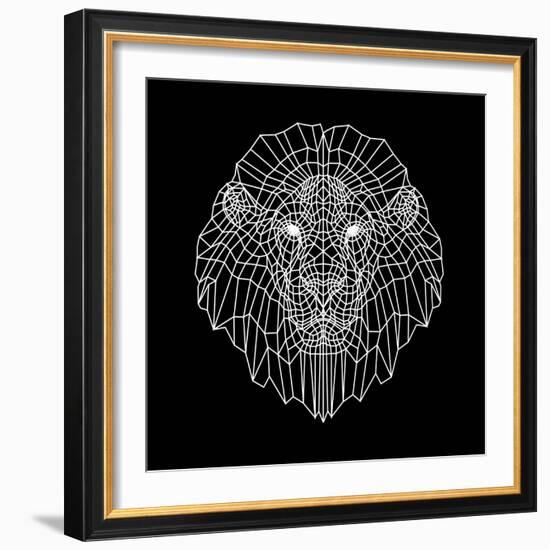 Lion Head Black Mesh-Lisa Kroll-Framed Art Print