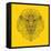 Lion Head Yellow Mesh-Lisa Kroll-Framed Stretched Canvas