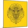 Lion Head Yellow Mesh-Lisa Kroll-Mounted Art Print
