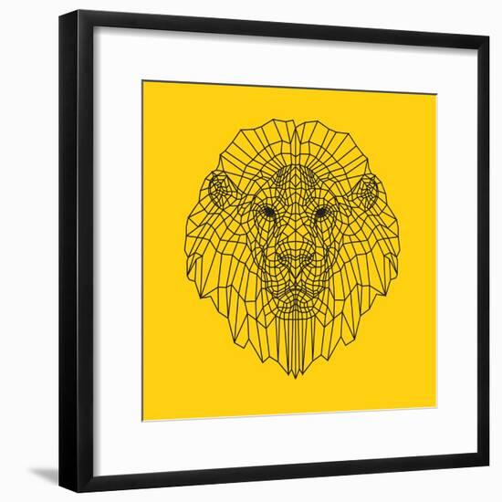 Lion Head Yellow Mesh-Lisa Kroll-Framed Premium Giclee Print