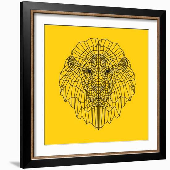 Lion Head Yellow Mesh-Lisa Kroll-Framed Premium Giclee Print