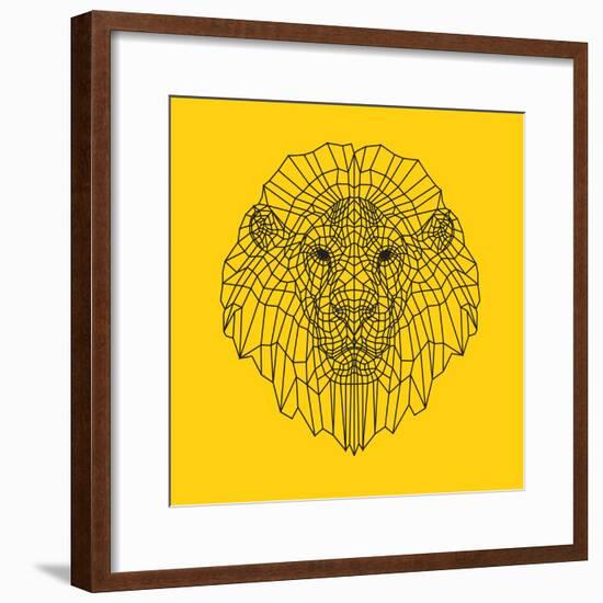 Lion Head Yellow Mesh-Lisa Kroll-Framed Premium Giclee Print