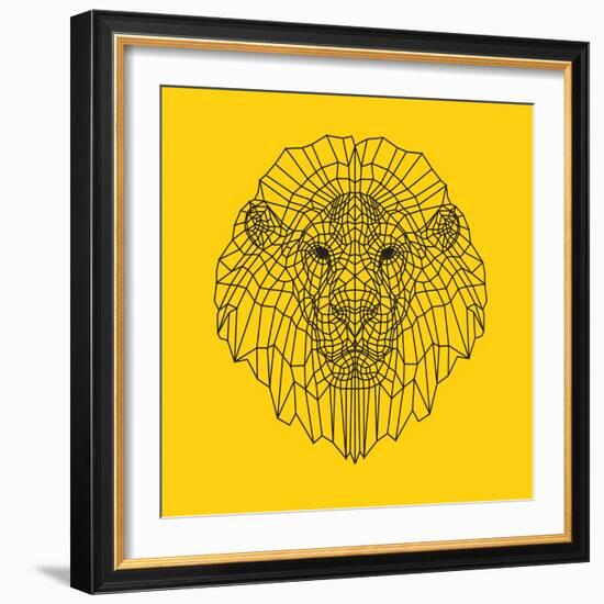 Lion Head Yellow Mesh-Lisa Kroll-Framed Premium Giclee Print